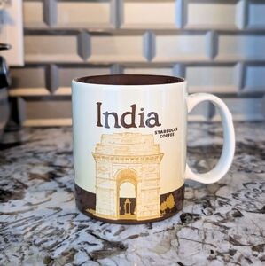 Starbucks Coffee Collector Series India Mug - Cream and Brown